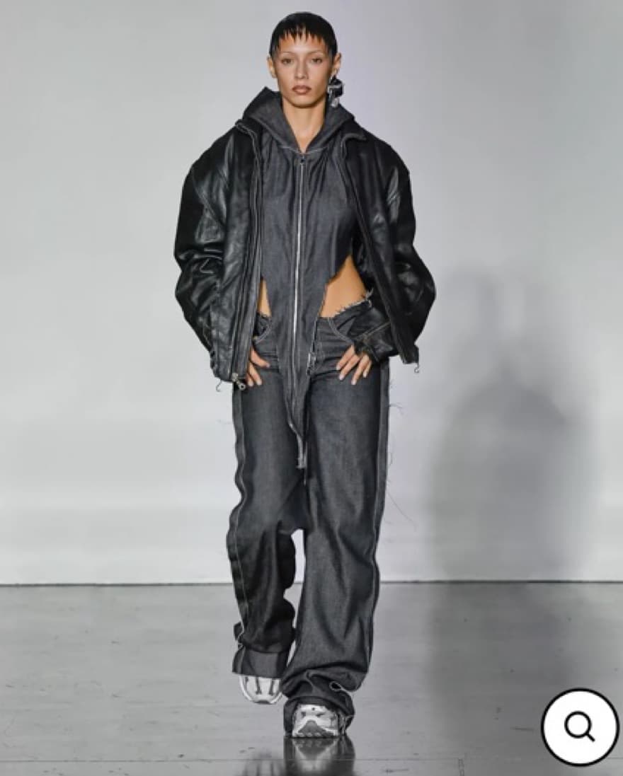 Raw Waist Trouser in Black Raw Denim - Image 4