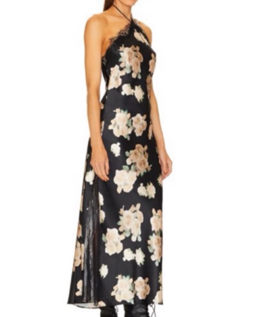 WeWoreWhat Long Black Silky Maxi Dress - Image 1