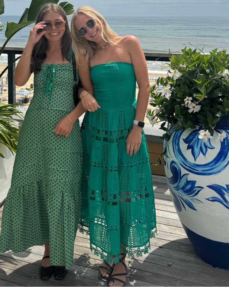Strut & Bolt Green Eyelet Dress - Image 1