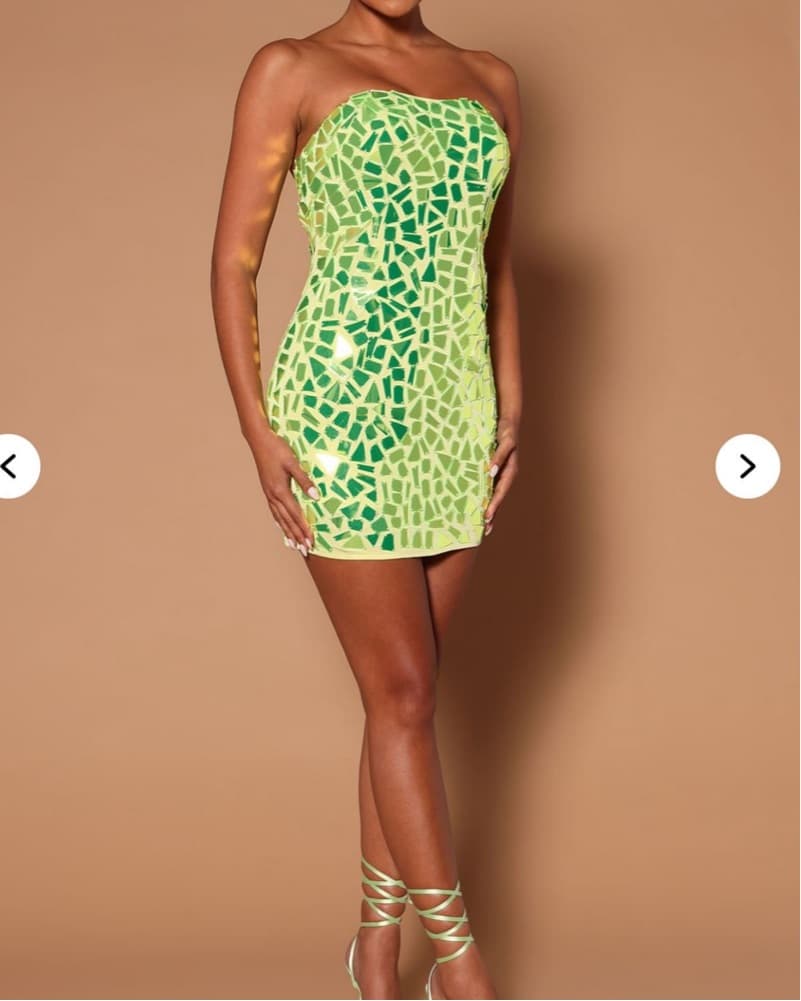 Vibrant Mirror Strapless Mini Dress - Image 1