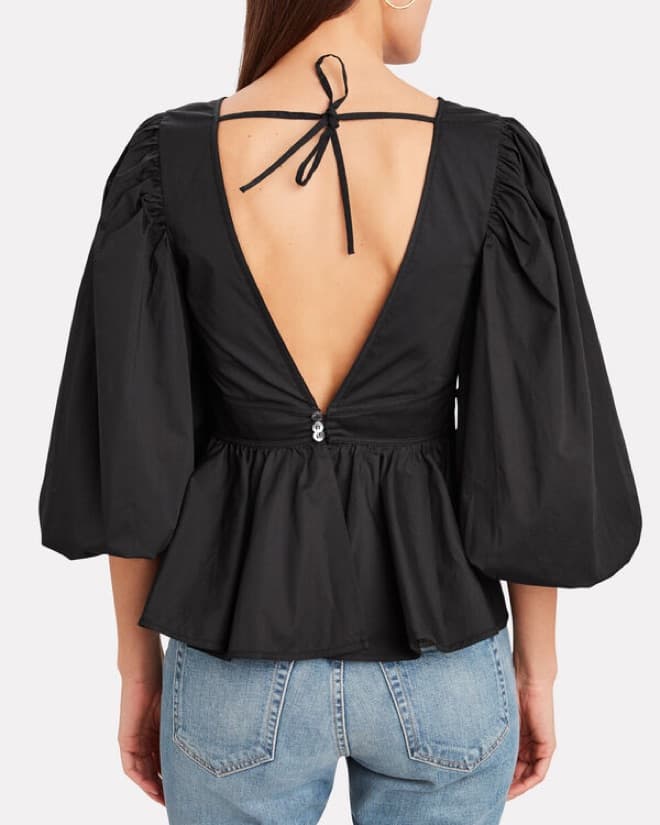Staud Black Luna Poplin Top - Image 3