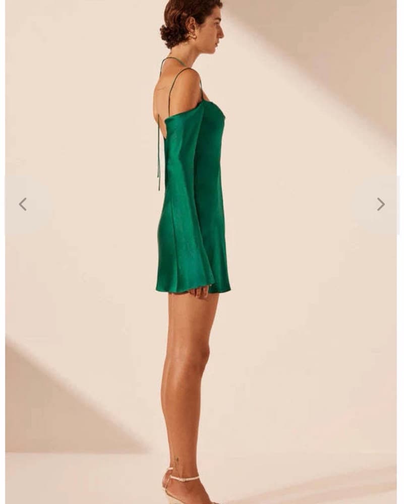 Shona Joy Elle Silk Green Mini Dress 6 - Image 4