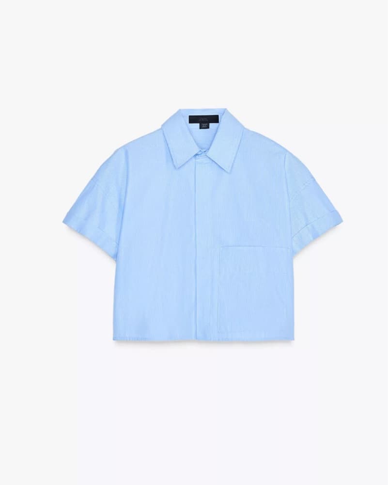 Zara Crop Poplin Top - Image 2