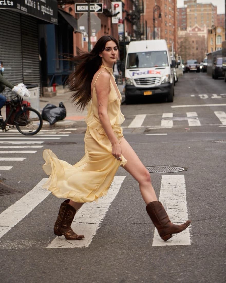 Dana Foley Yellow Yvonne Ruffle Dress - Image 1