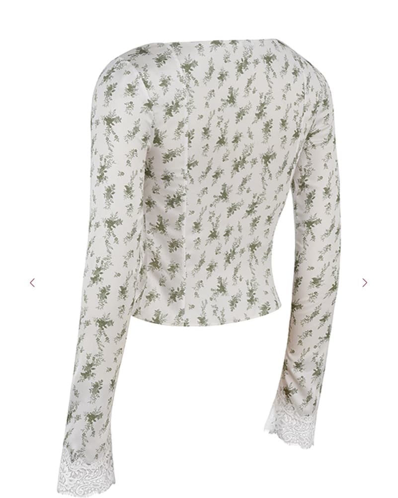 House Of CB Garden Print Lace Top - Image 4