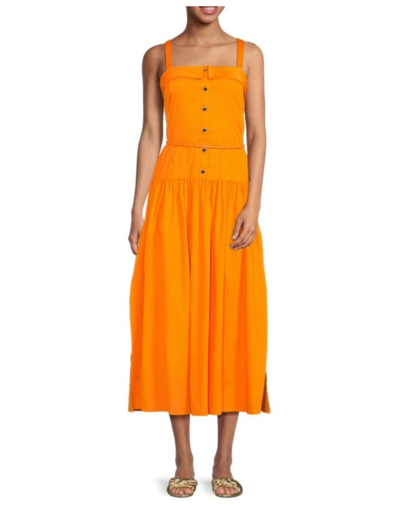 Karl Lagerfeld Drop Waist Orange Dress - Image 1
