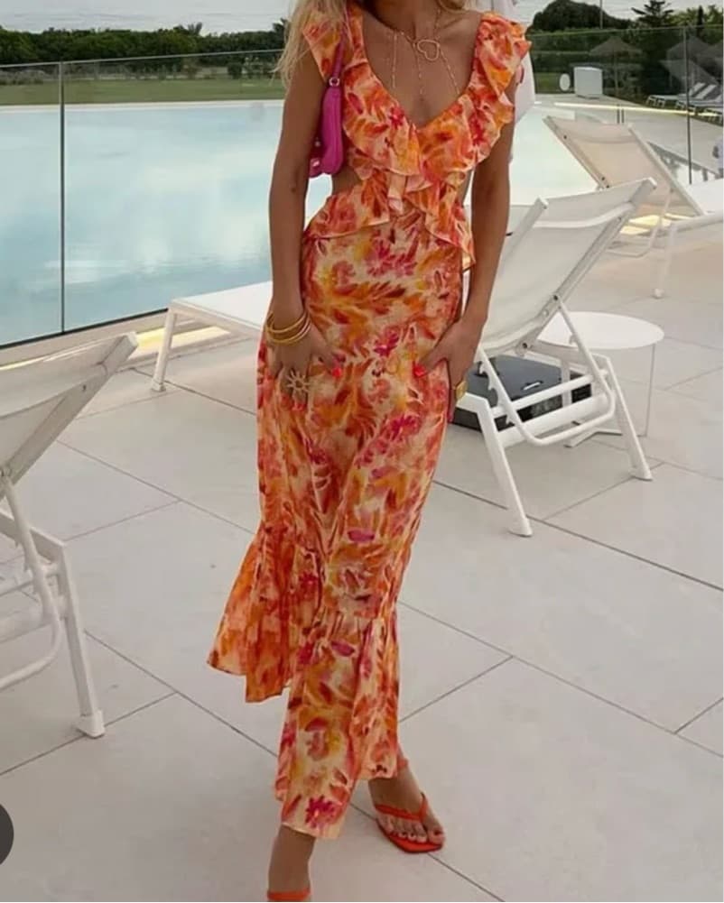 Vibrant Floral Maxi Dress - Image 1