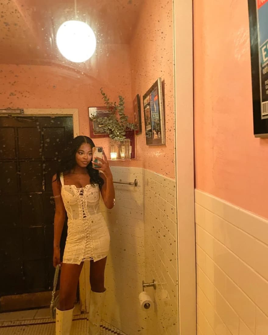 Lace Up White Dress  - Image 4