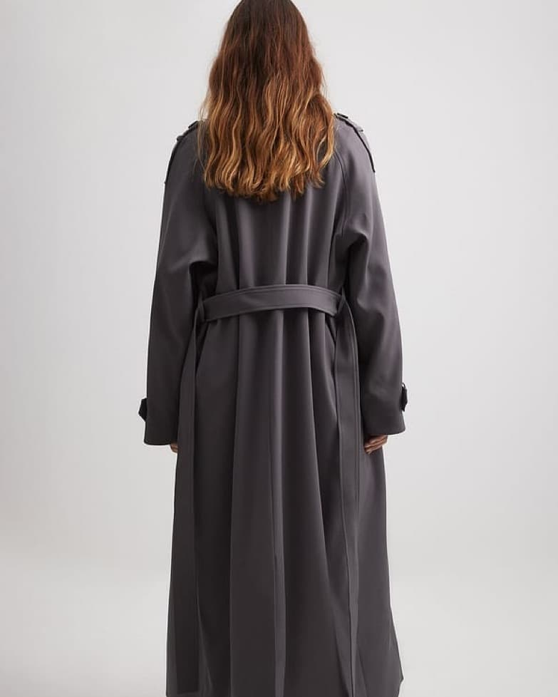 Long Gray Trenchcoat - Image 4