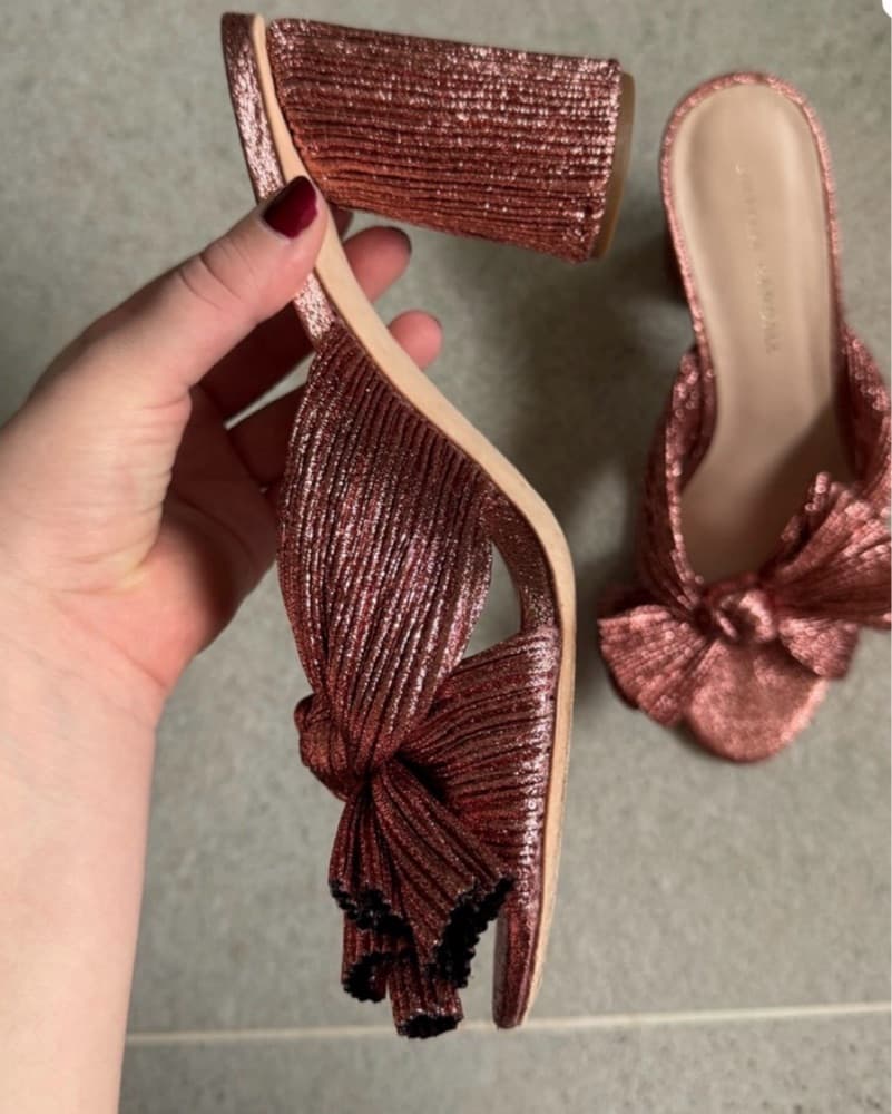 Loeffler Randall Metallic Bow Heels - Image 3