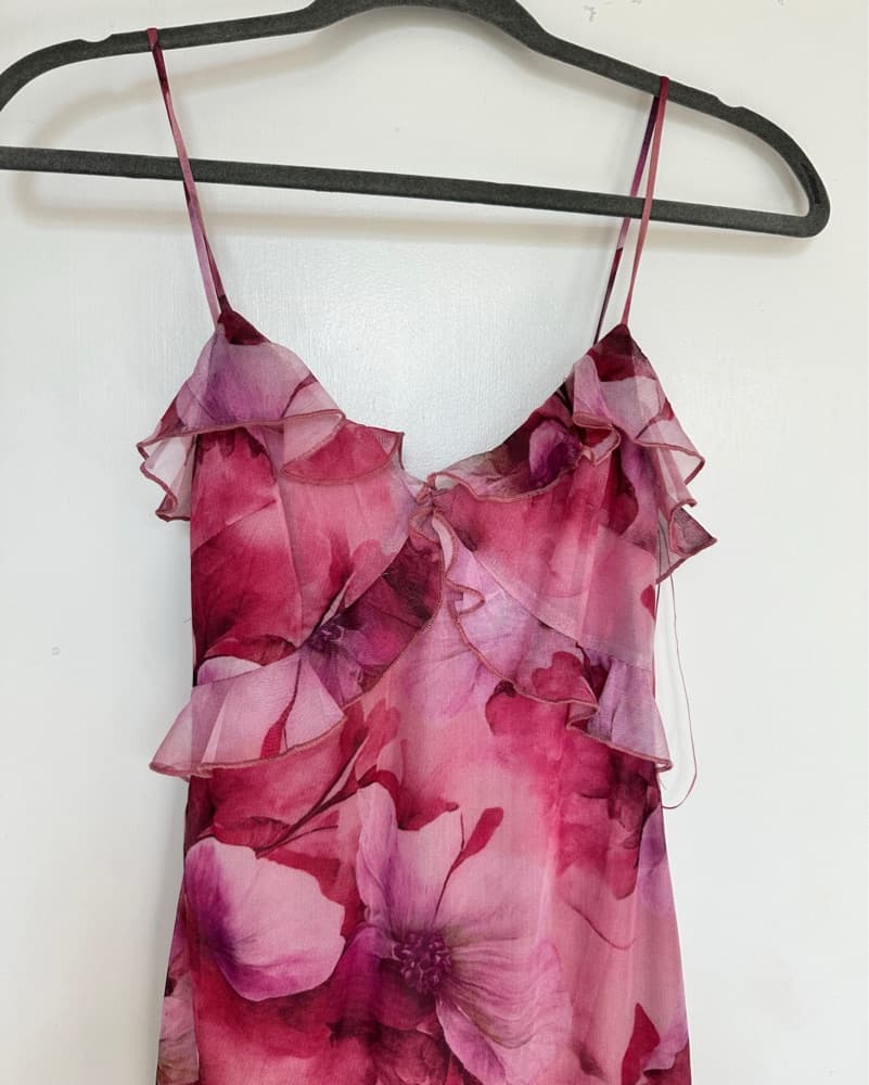 Vibrant Floral Ruffle Maxi Dress - Image 3
