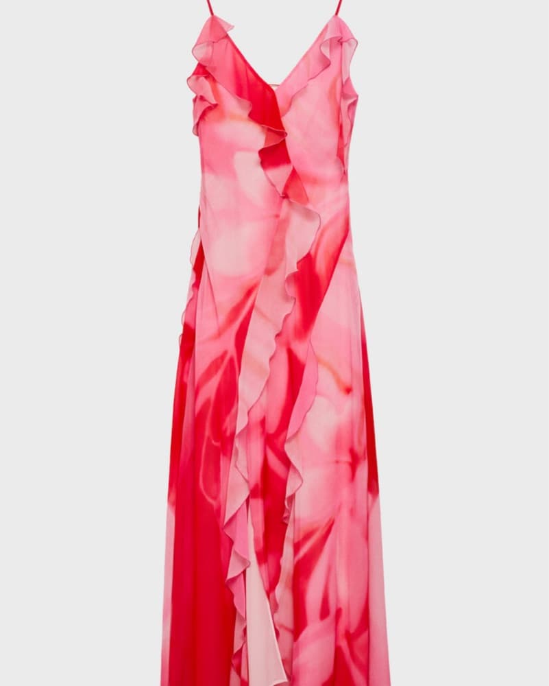Mango Pink & Red Ruffled Gown  - Image 3