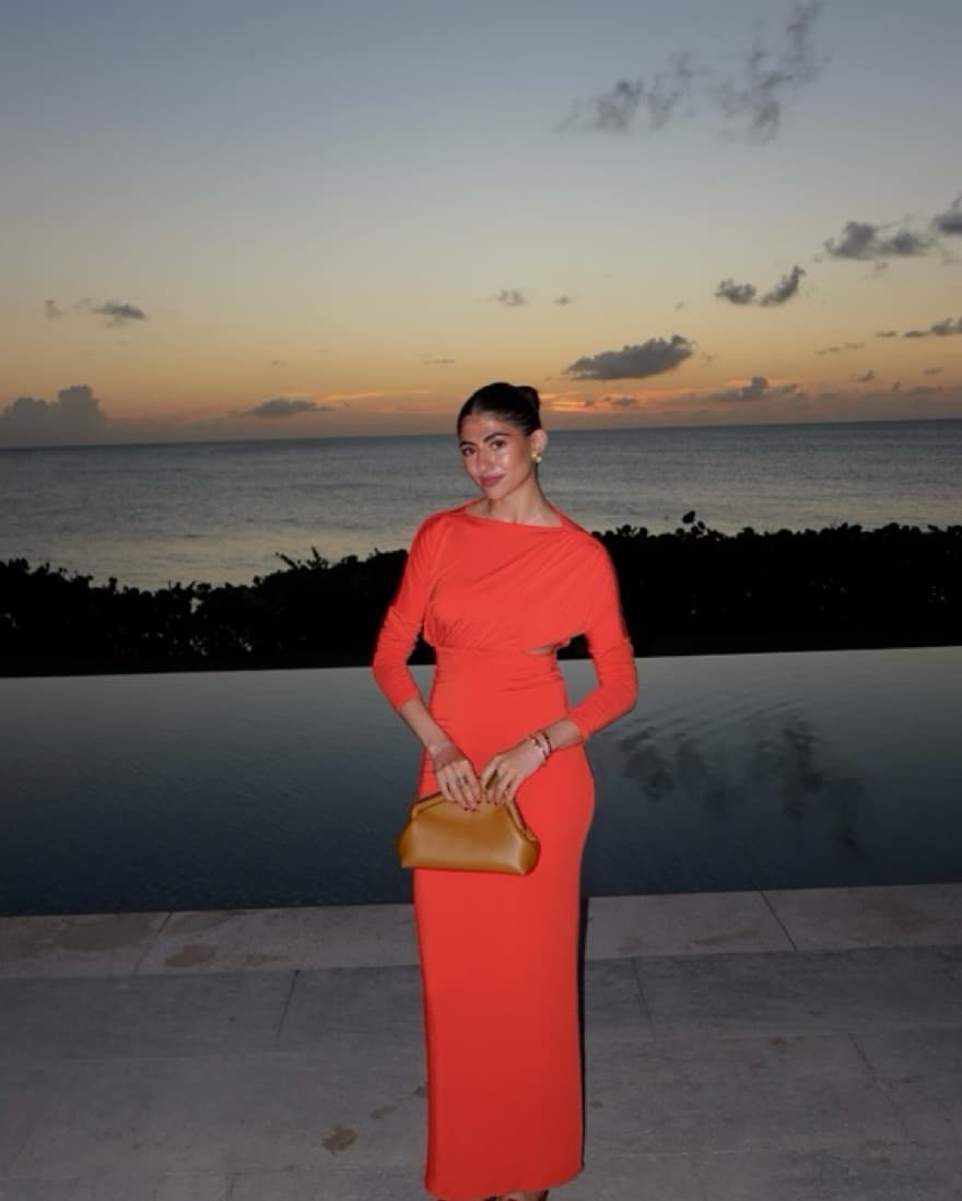 Line By K Orange Midi Dress - Image 2