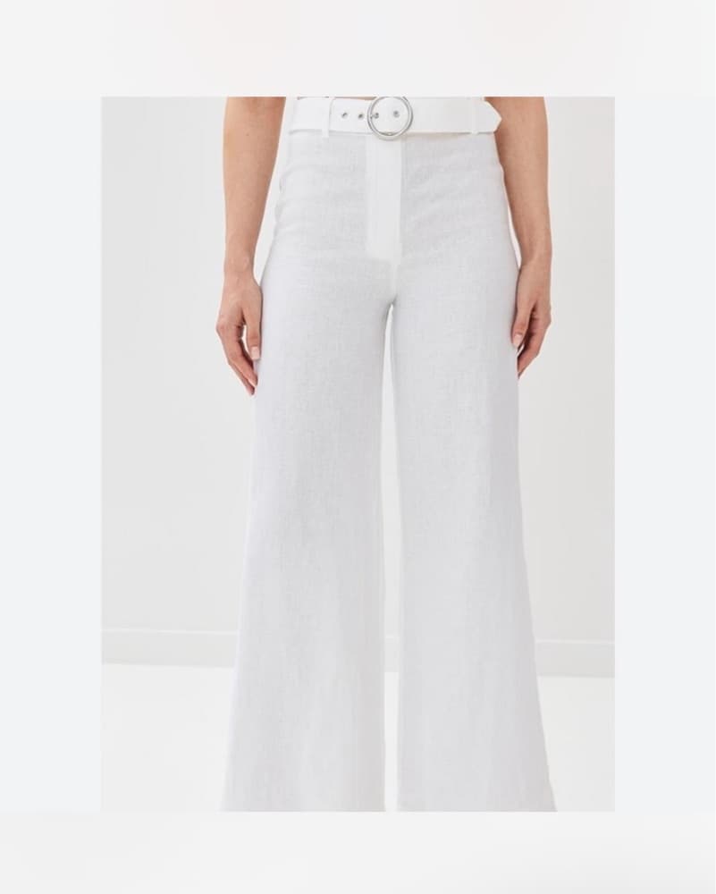 White Linen Reformation Pants  - Image 1