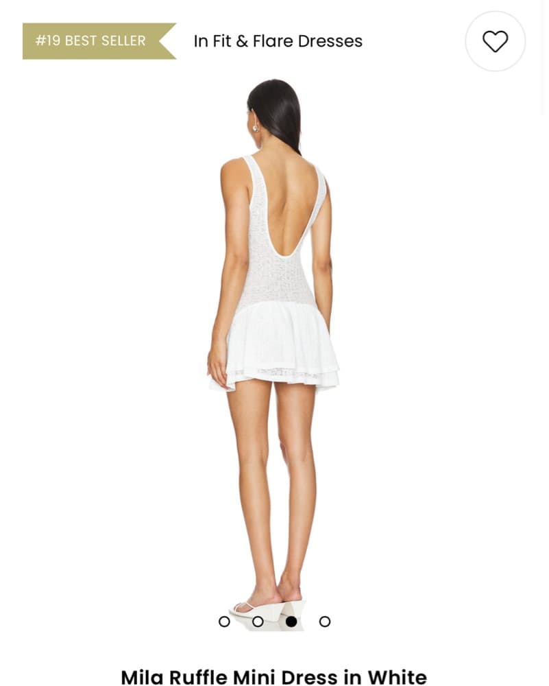 Mila Ruffle Mini Dress in White  - Image 2