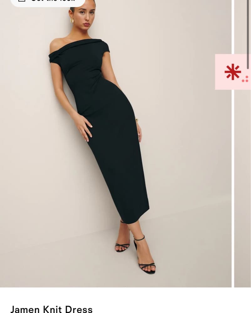 Elegant Black Off-Shoulder Midi Dress - Image 2