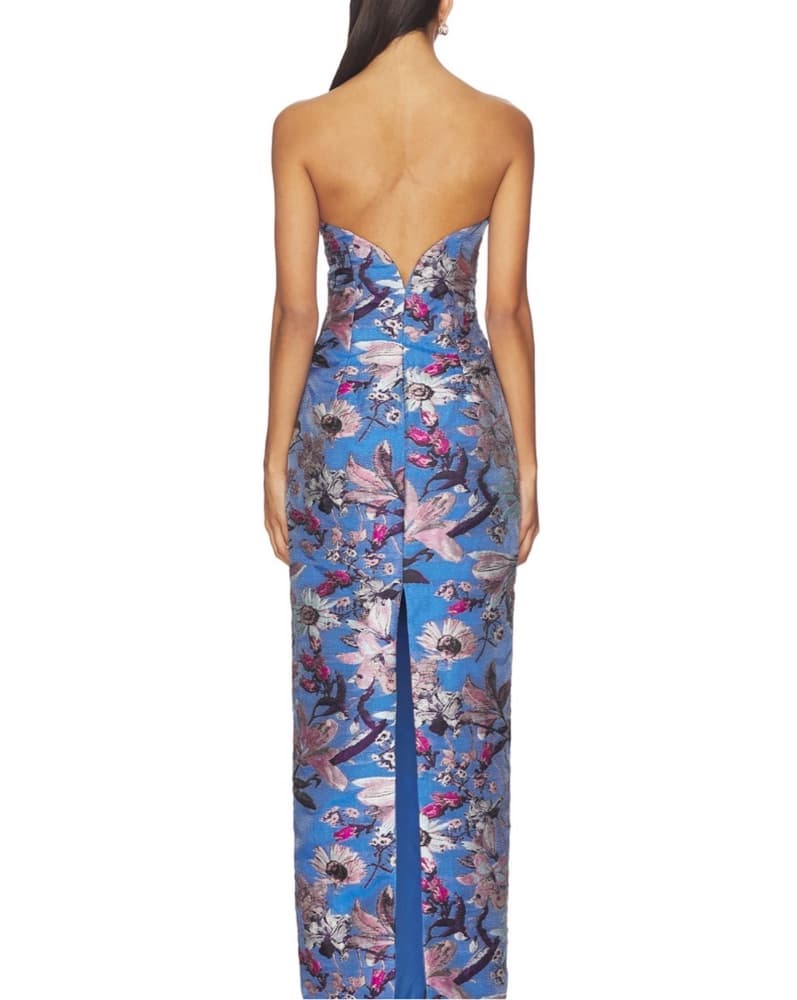 Katie May Ursula Gown In Denim Floral  - Image 3