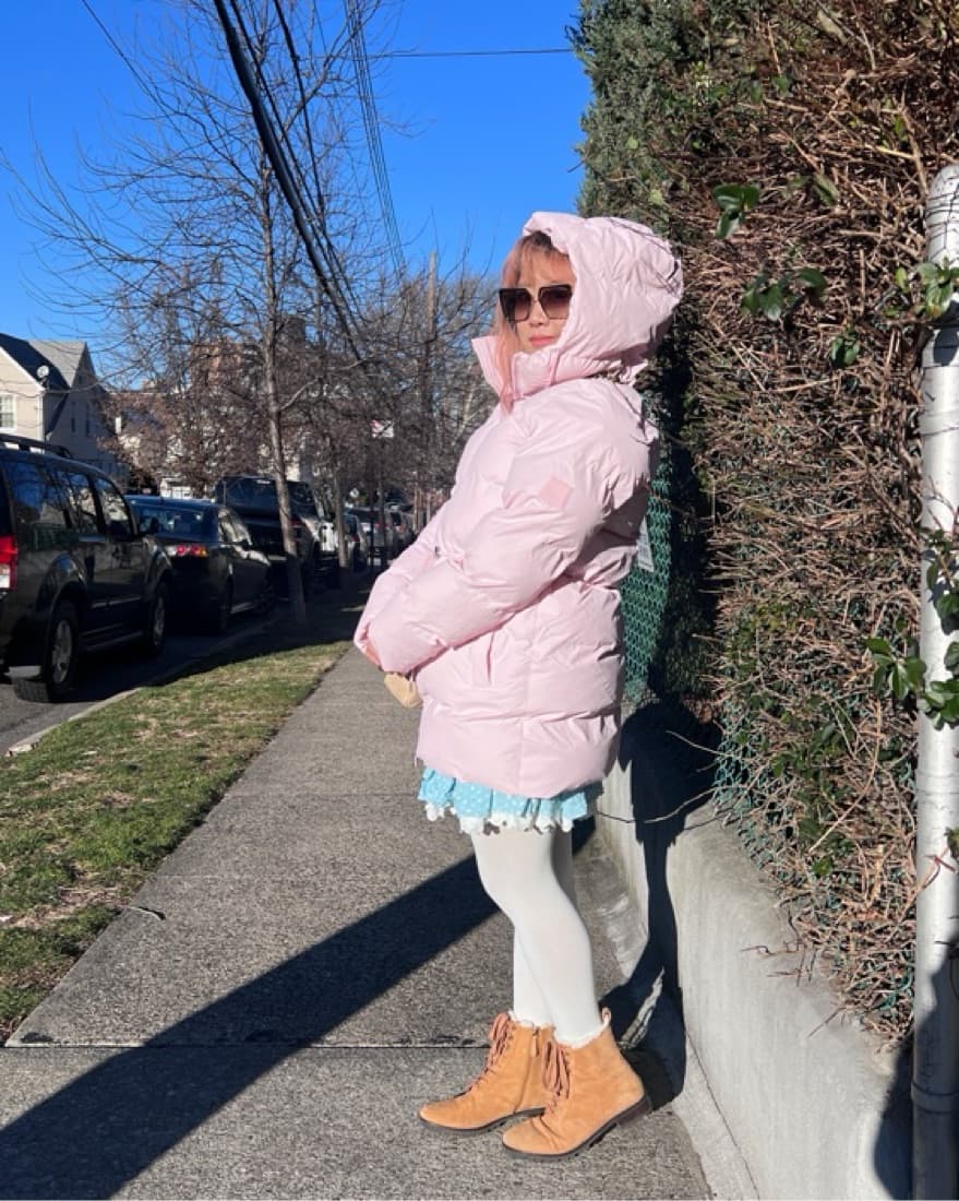 Rains Pink Puffer Jacket - Image 4