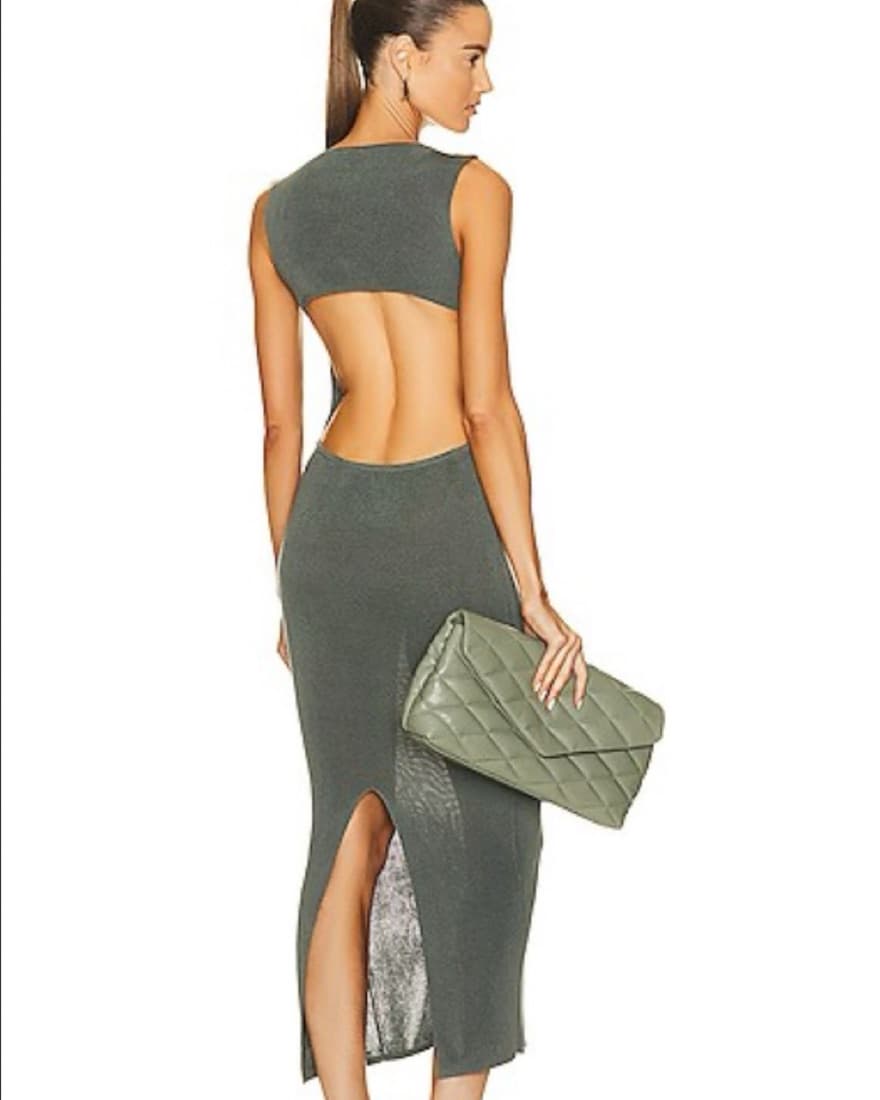 St. Agni Grey Backless Dress - Image 3