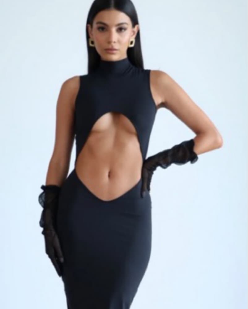 Black Satin Gloves - Image 2