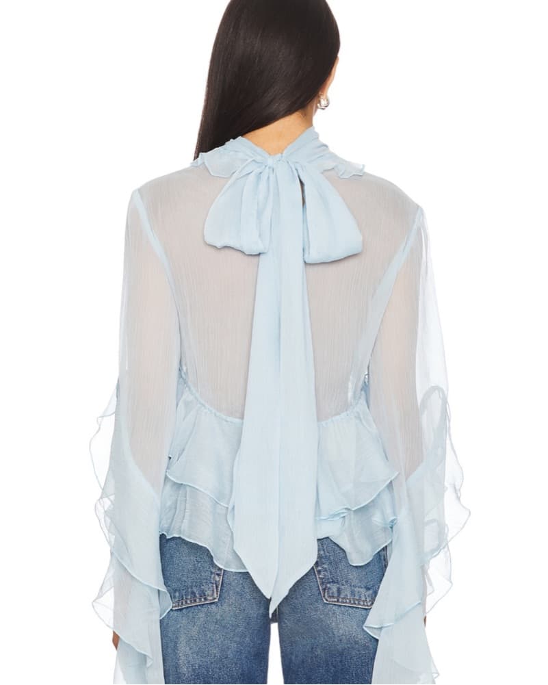 Revolve Ruffle Blouse In Blue - Image 3