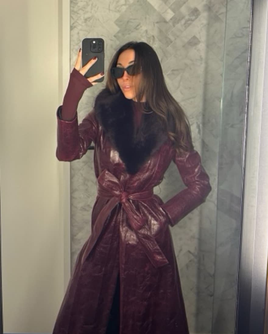 Burgundy Trench Coat - Image 2