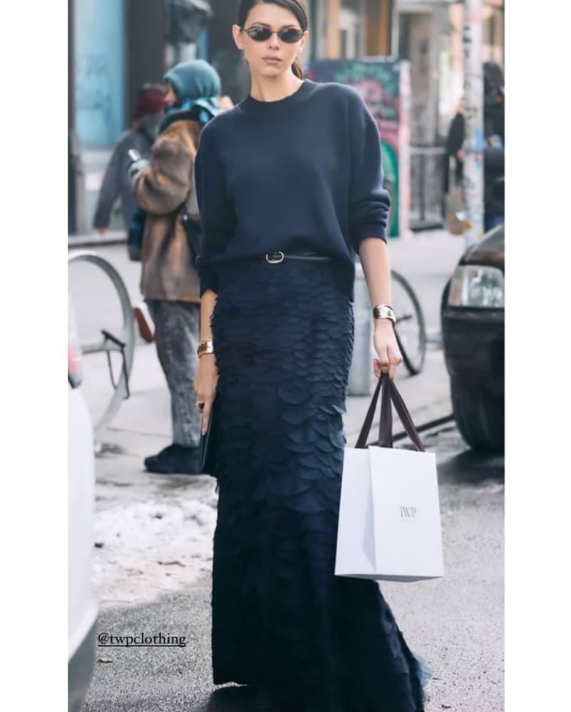 TWP Navy Maxi Long Skirt - Image 1