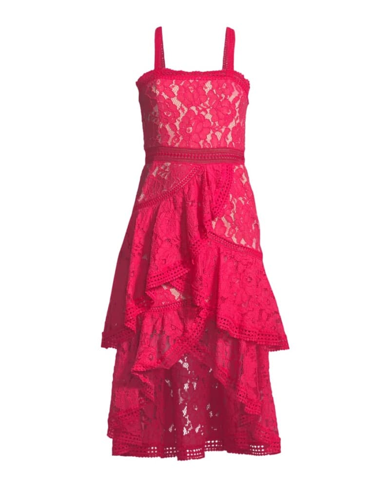 Angelita Asymmetric Tiered Lace Date Nig - Image 1