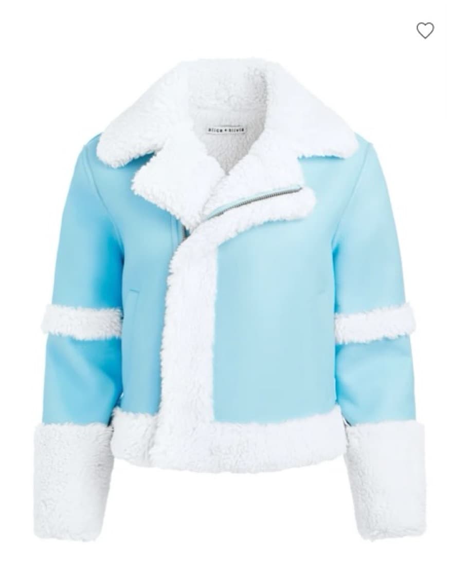 Alice  & Olivia Blue Leather Jacket - Image 5
