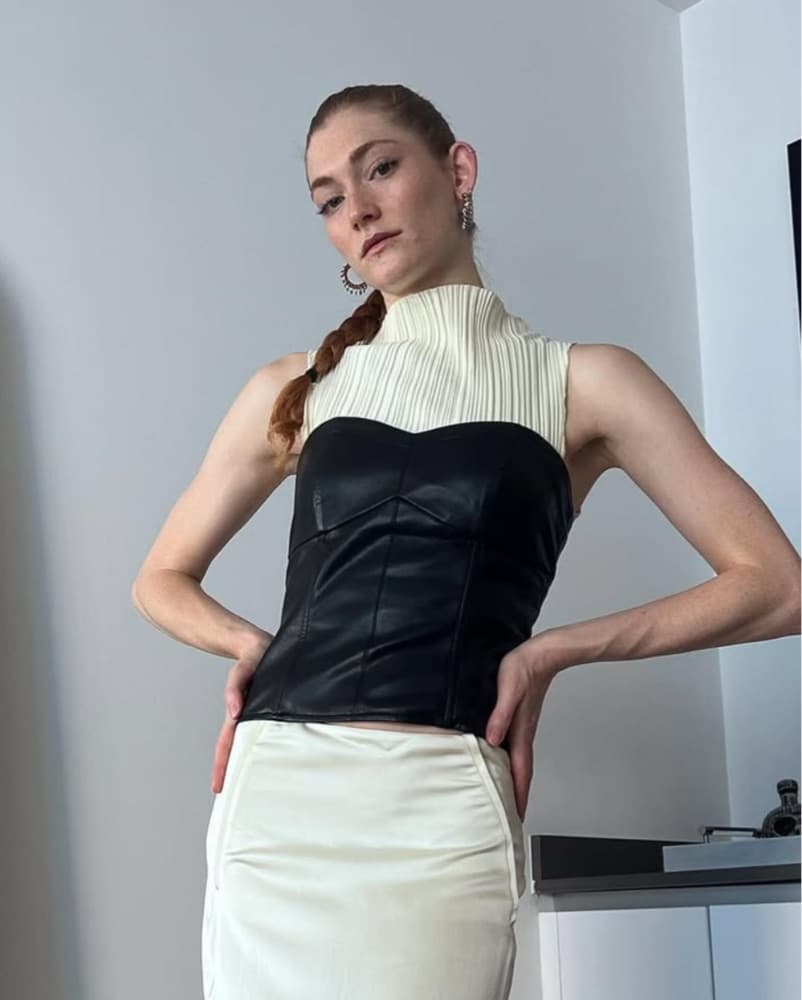 Black Leather Bustier  - Image 4