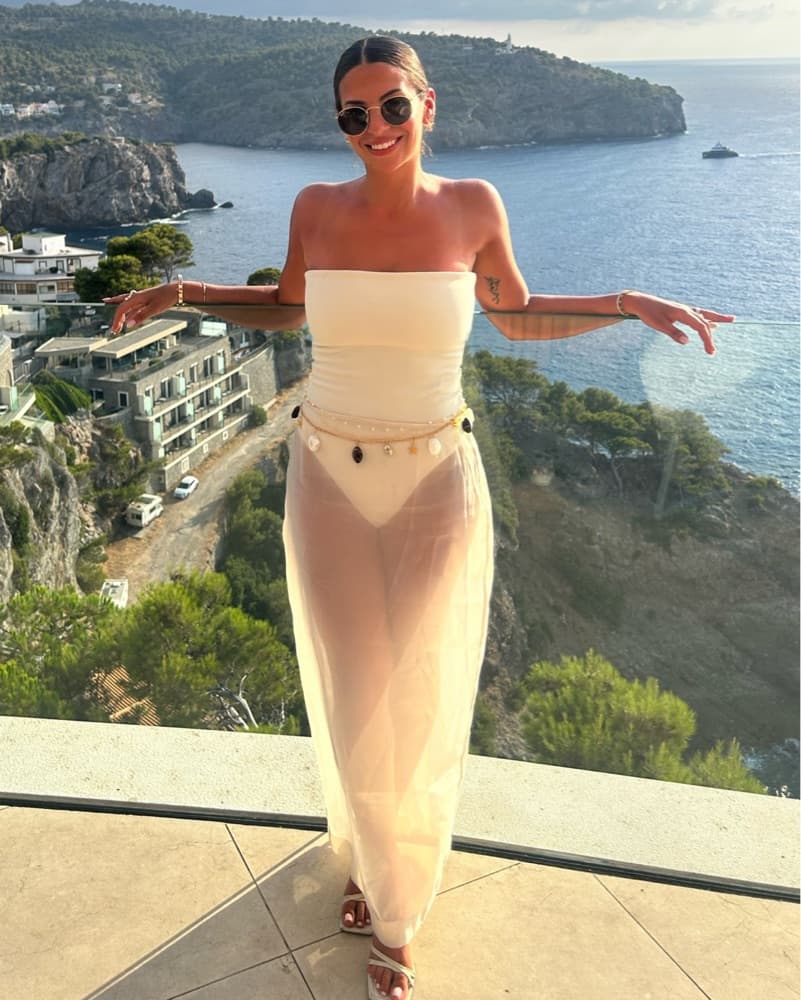 Long Sheer Offwhite Skirt  - Image 1