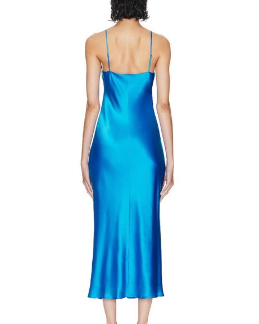 L’Agence Blue Silk Slip Dress - Image 4