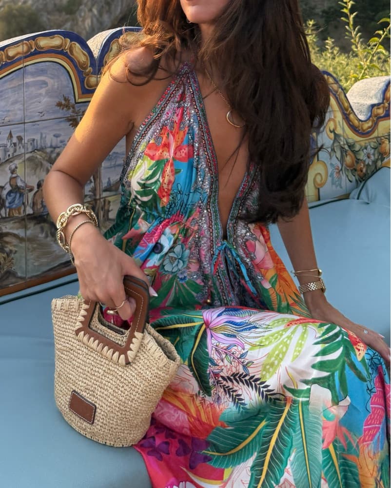 Everything but Water Long Silk Dress - Image 2