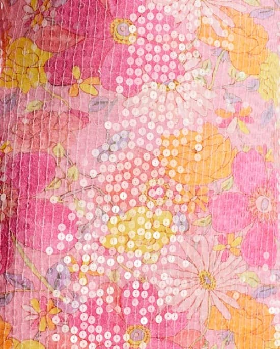 LoveShackFancy Floral Sequin Dress - Image 5