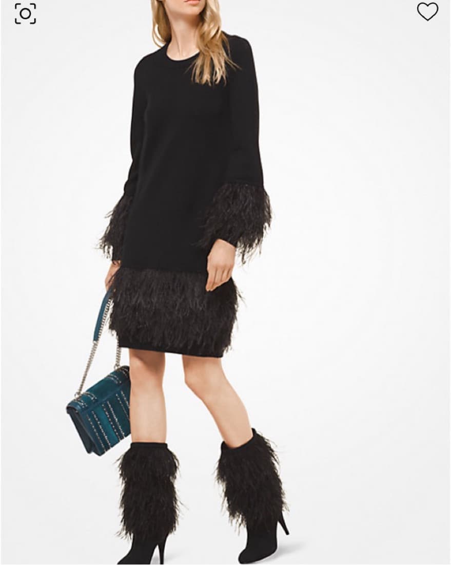 MICHAEL KORS Feather-Embroidered Dress - Image 1