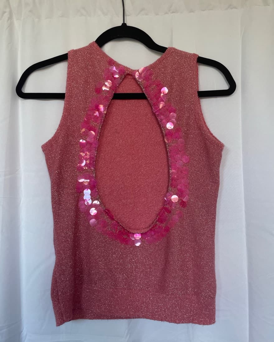 Pink Sparkle And Sequin Miss Sixty Tank - Image 2