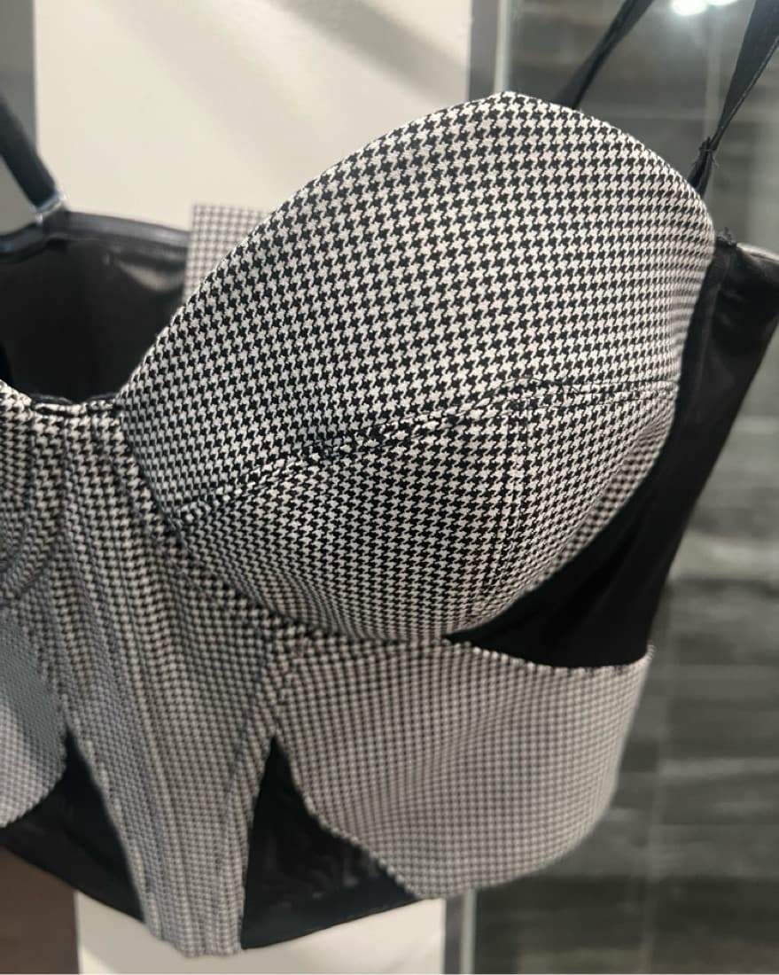 Fleur Du Mal Houndstooth Bustier Top - Image 6