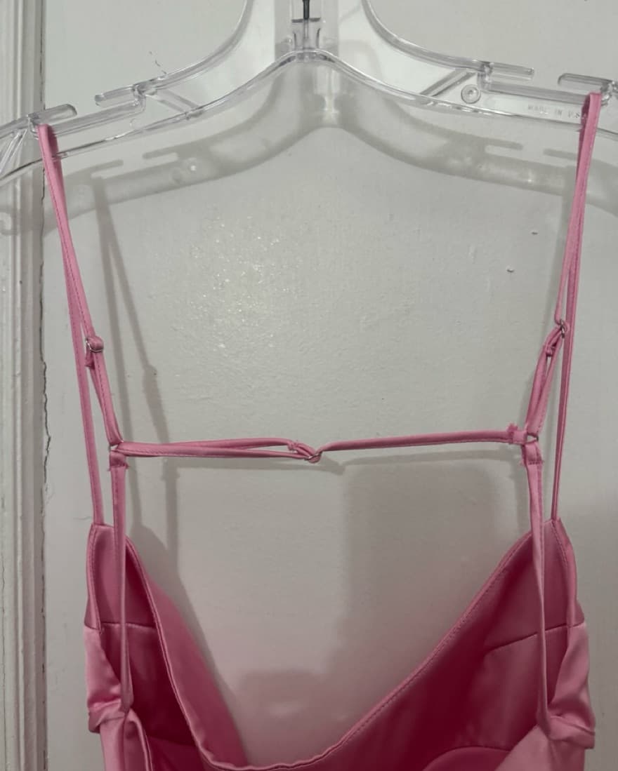 Zara Pink Satin Dress - Image 3