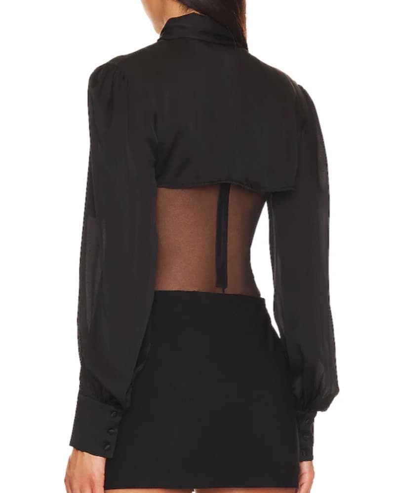 KIKI Satin Bow Cropped Top - Image 2
