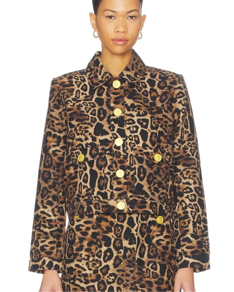 L’Agence Multi Patch Leopard Jacket - Image 1