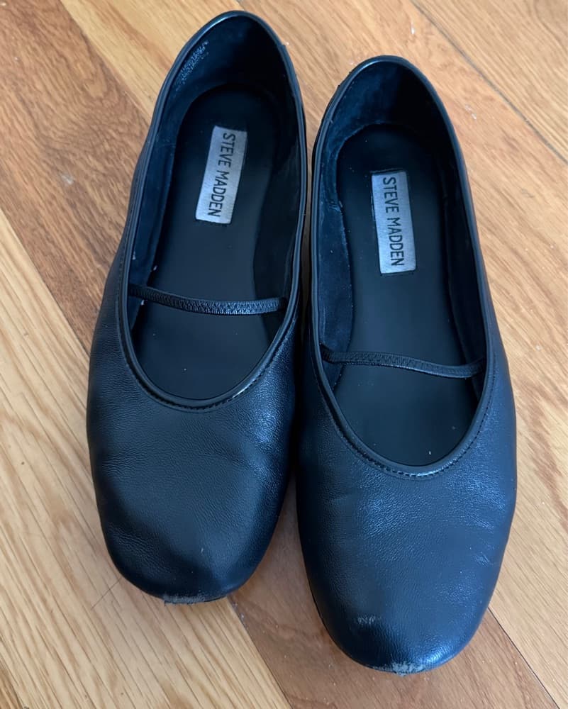 Steve Madden Black Ballet Flats W Strap - Image 2