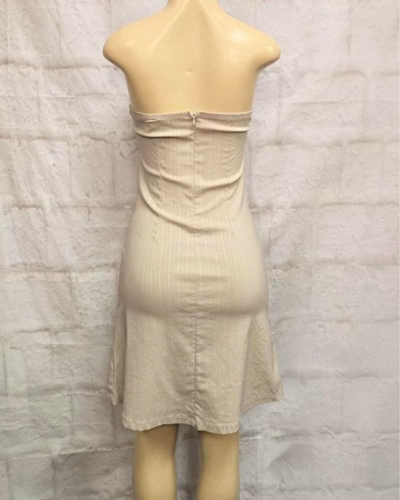 Vintage Pinstripe Belt Buckle Midi Dress - Image 5