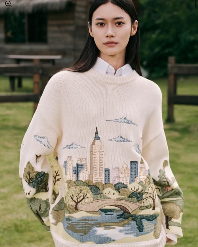 Central Park (NYC) Embroidery Sweater - Image 2