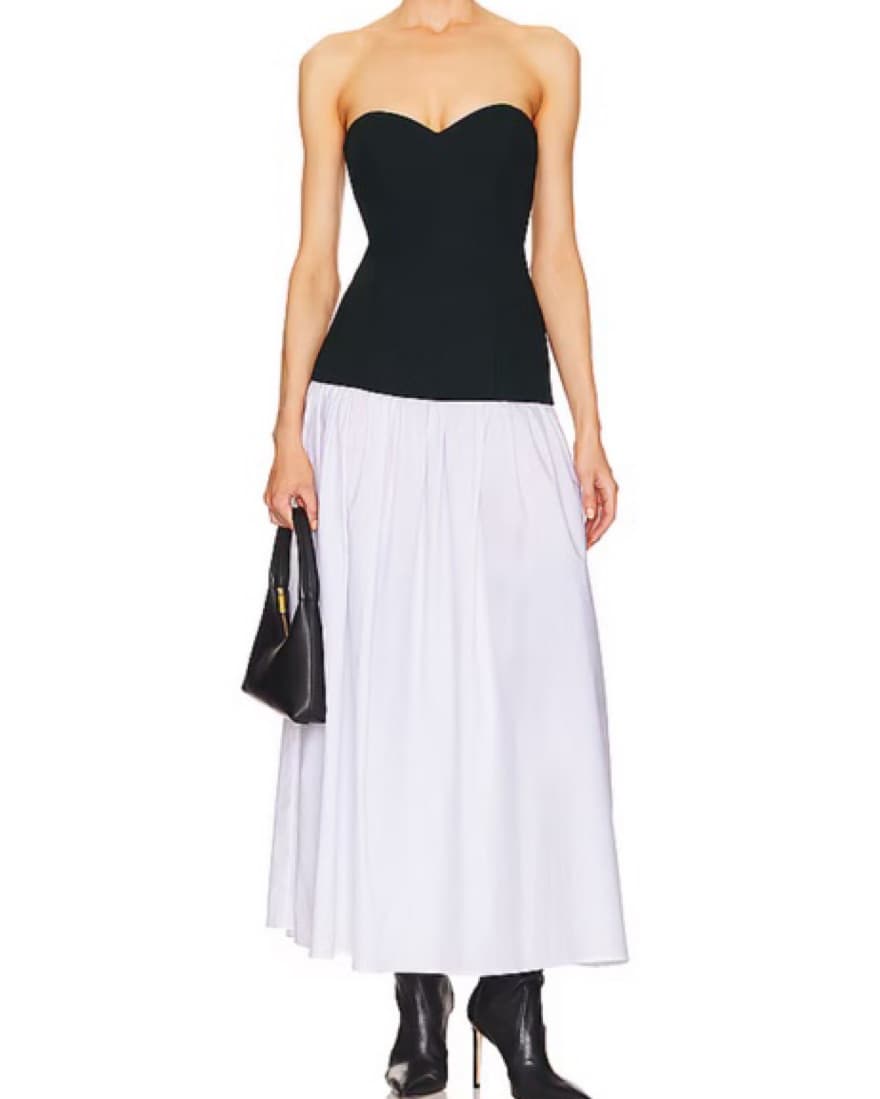 Helsa Faille Colorblock Midi Dress  - Image 2