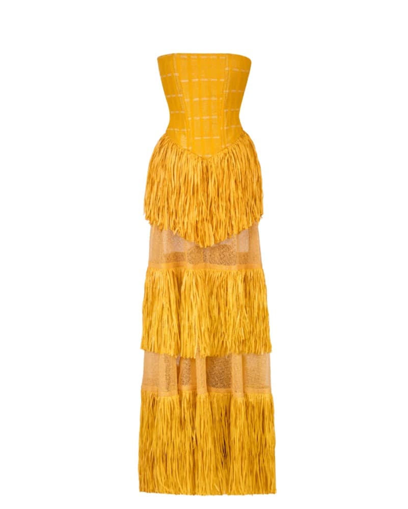 Kílèńtàr Ano Layered Raffia Dress - Image 2