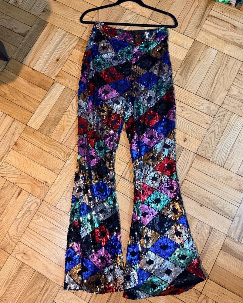 Diamond Sequin Flare Pants - Image 5