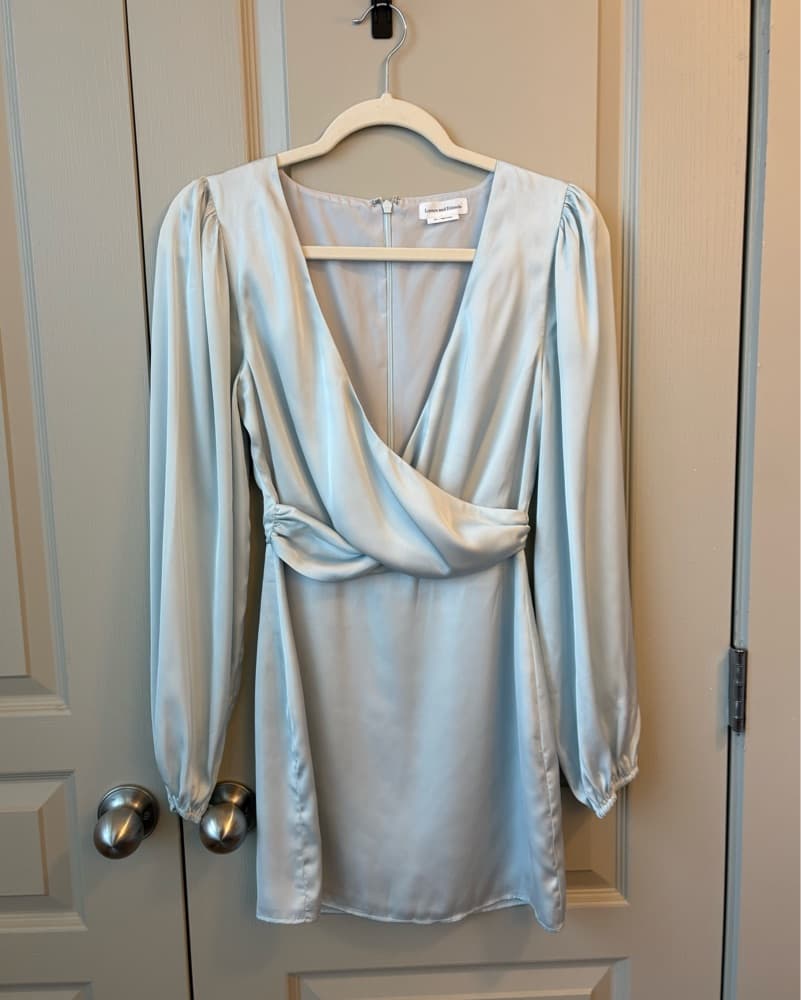 Long Sleeve Satin Mini Dress - Image 2