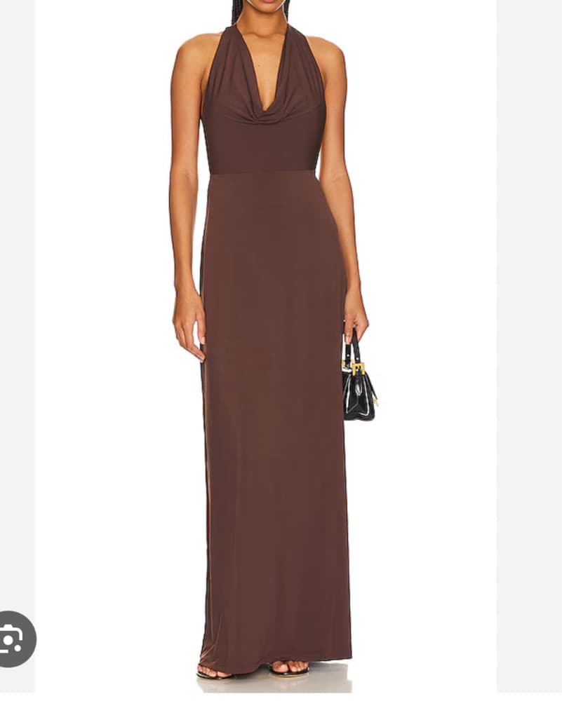 Weworewhat brown cowl neck maxi dress  - Image 1
