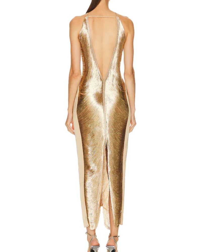 Cult Gaia Gold Renata Dress XS - Image 5