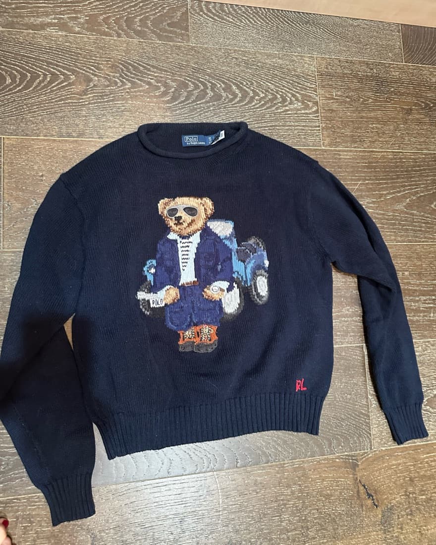 Polo Ralph Lauren Bear Sweater Navy XS - Image 4